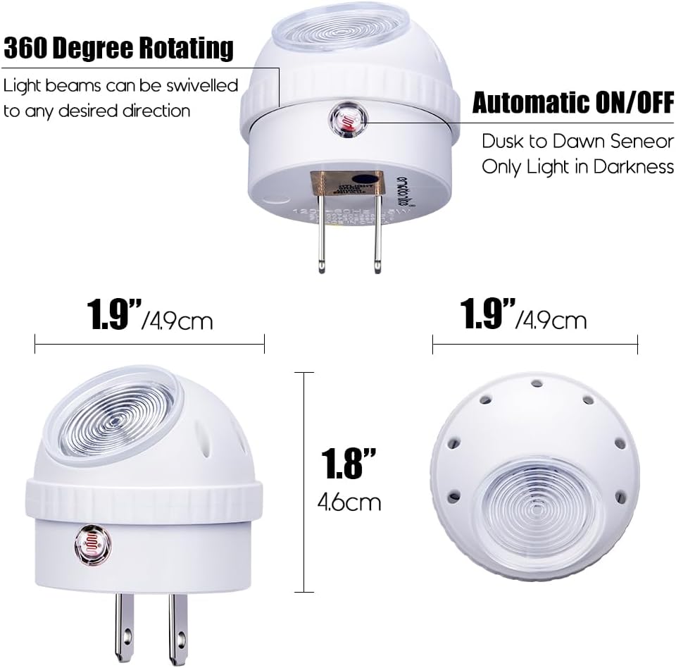 Emotionlite LED Nightlight – Worry Free Night Lighting for Elderly Parents, 50,000 Hour Lifespan, No Bulb Replacement Required