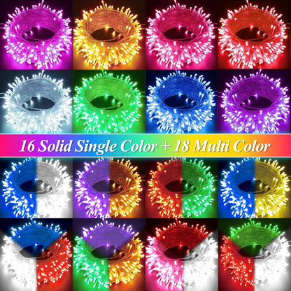 end-to-end connectable design supporting up to 3 linked sets (max 600 leds, 102 ft)