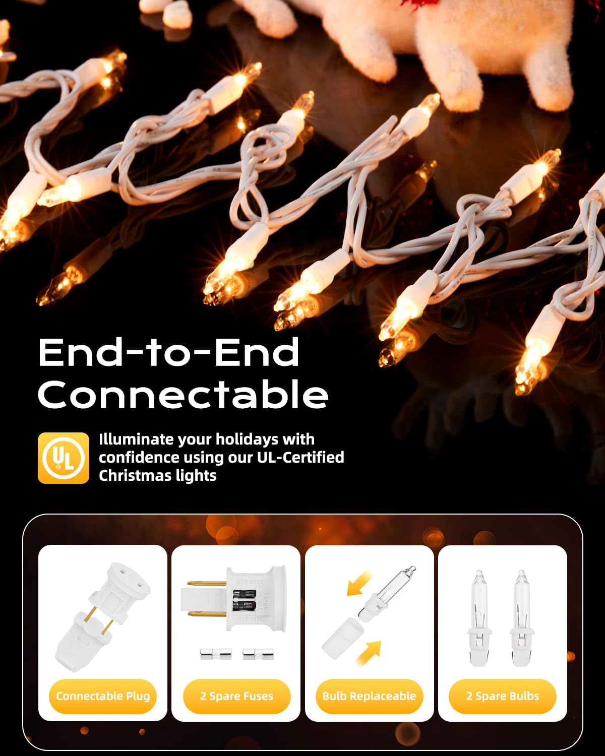 end-to-end connectable for up to 5 light strings