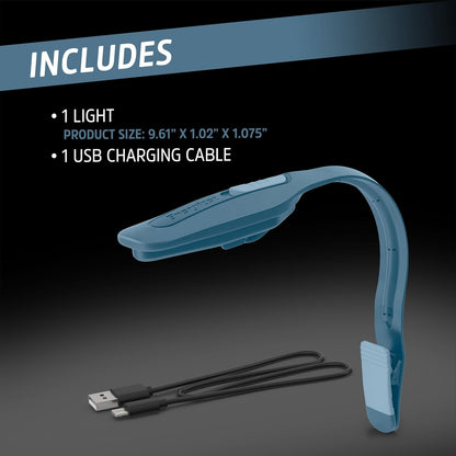 Energizer Flex-R Rechargeable Reading Light – Gift for College Students and Readers, Slim Clip-On Lamp for Dorms and Travel
