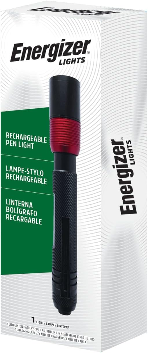 Energizer X400 Rechargeable Penlight for Electricians, Focused Beam for Inspecting Wiring in Dark Panels