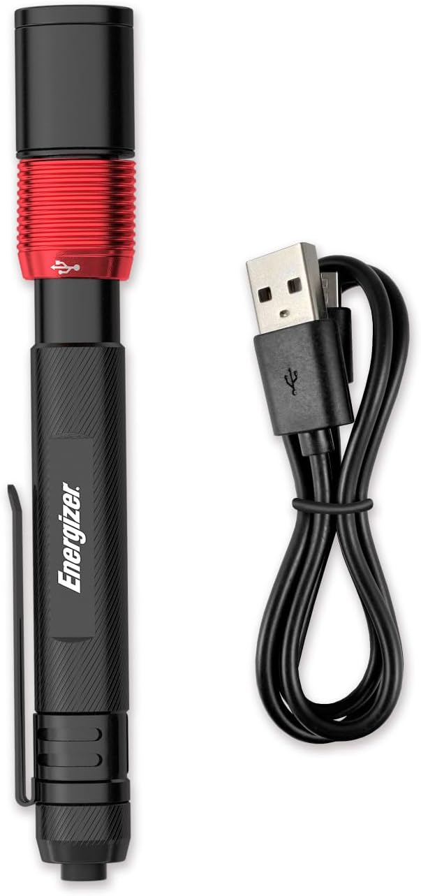 Energizer X400 Rechargeable Penlight for Electricians, Focused Beam for Inspecting Wiring in Dark Panels