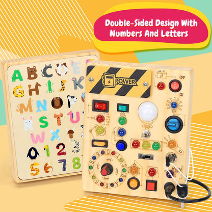engraved a-z letters and 0-9 numbers on the reverse for alphabet and counting practice