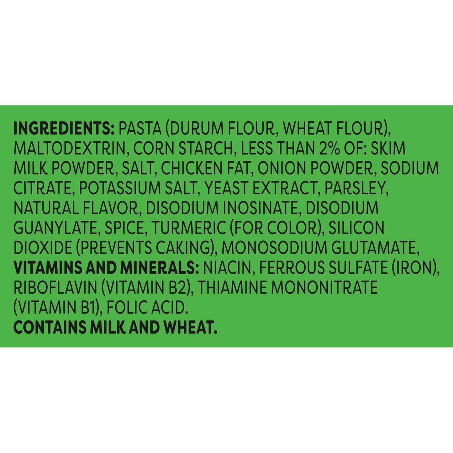 enriched macaroni product with added iron and b vitamins