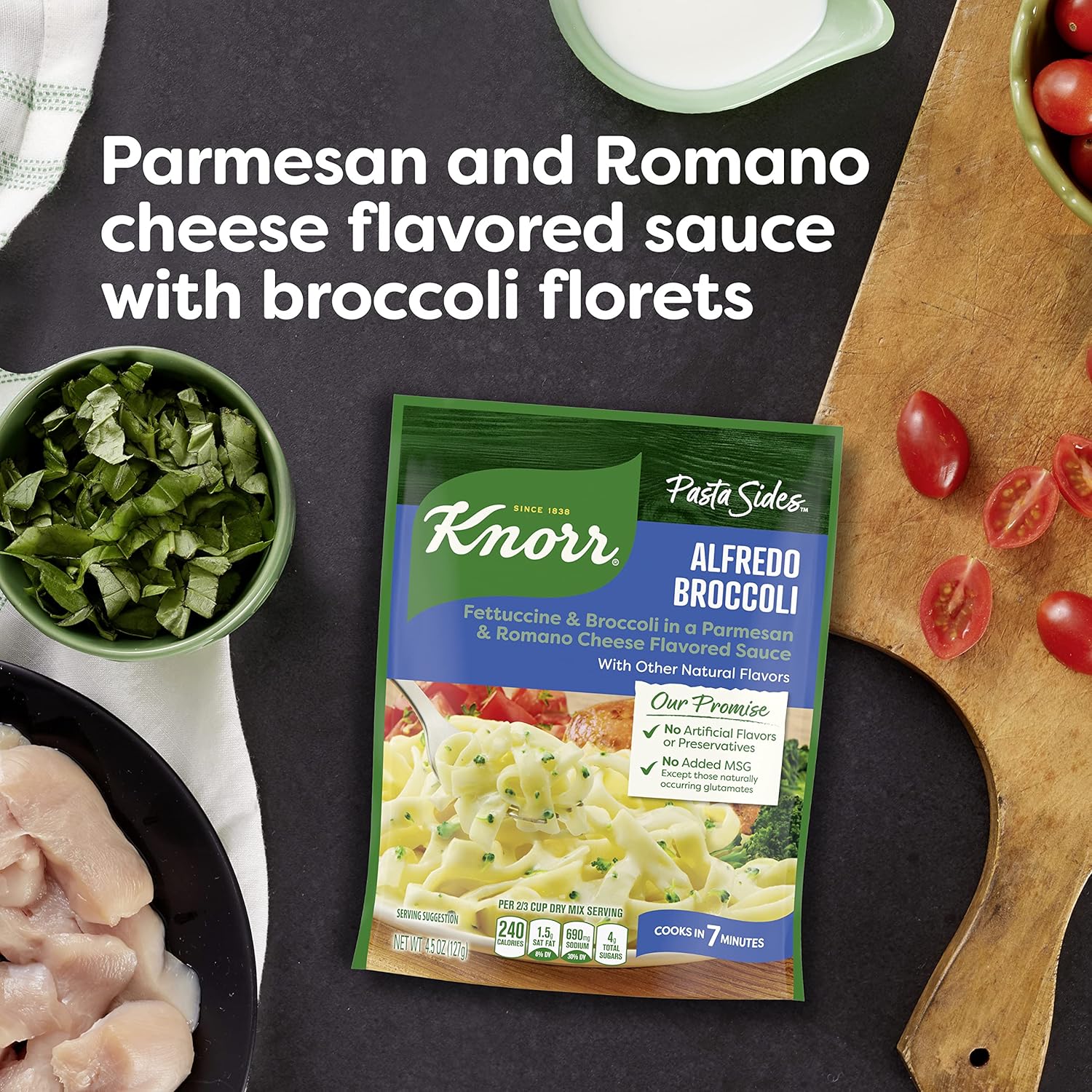 enriched with added vitamins and minerals (niacin, iron, thiamin, riboflavin, folic acid)