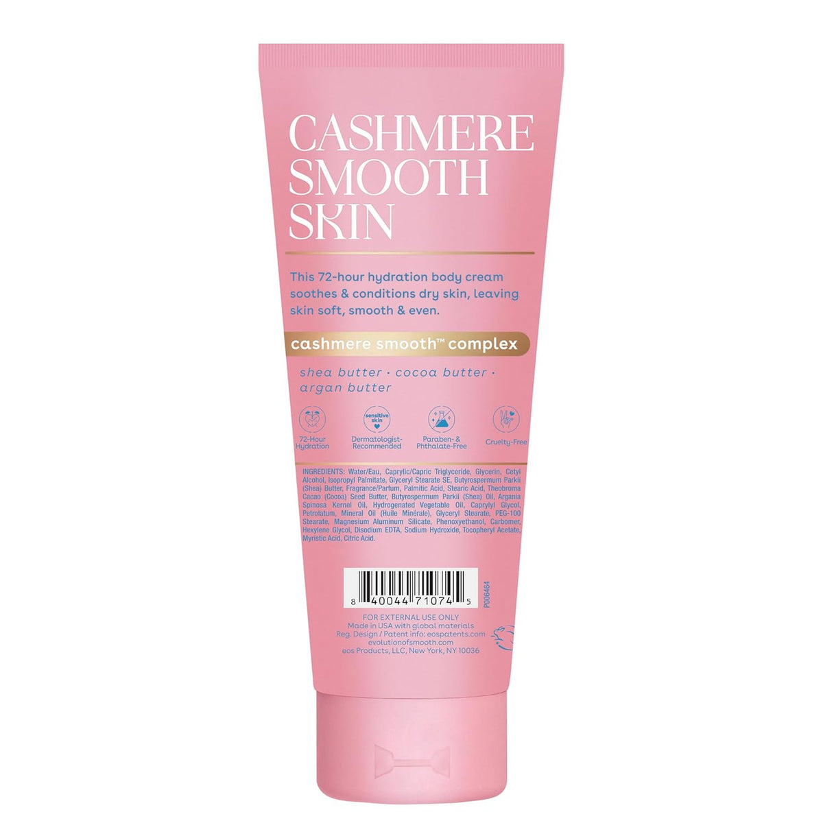 eos Cashmere Vanilla Body Cream – Thoughtful Birthday Gift for Her, Post-Shave Hydration for Sensitive Skin, 7 fl oz