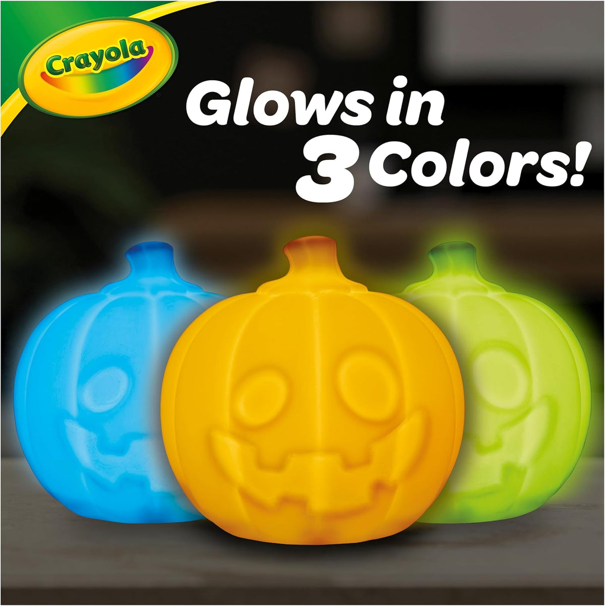 Crayola Light-Ups Jack-O-Lantern Craft Set – Shatter-Resistant Halloween Toy for Playroom & Mantel, Washable Markers Ages 4+