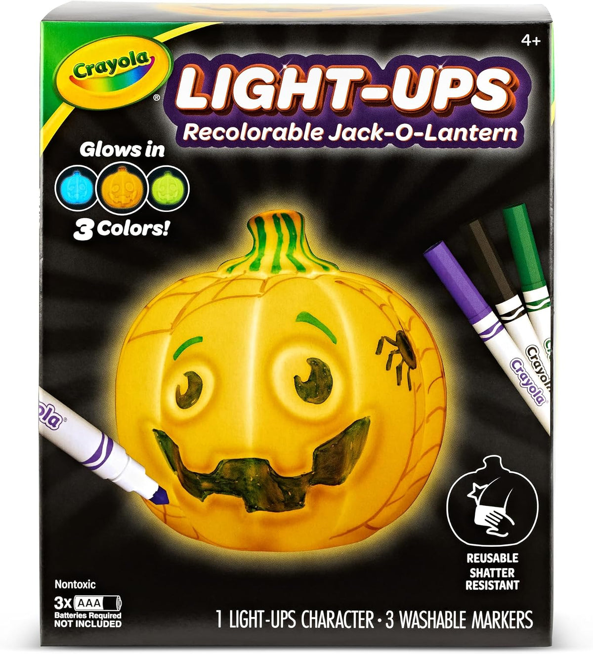 erasable pumpkin surface that wipes clean with a damp cloth for unlimited re-coloring
