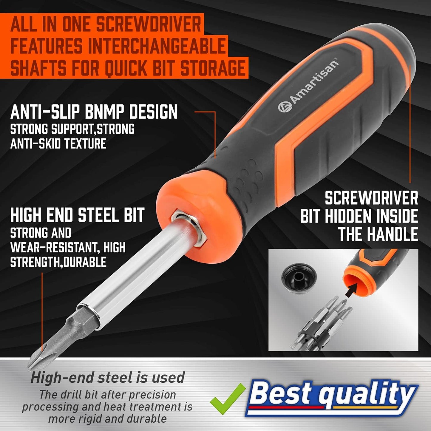 ergonomic multi-position handle with anti-skid grip