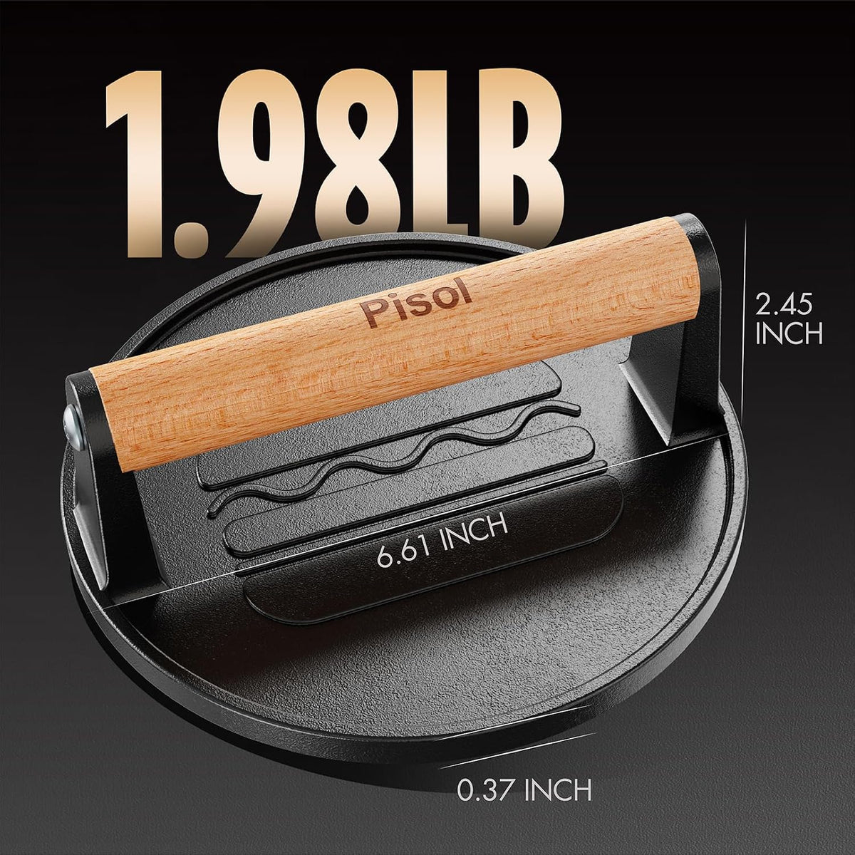 ergonomic natural wood handle with cool-touch design