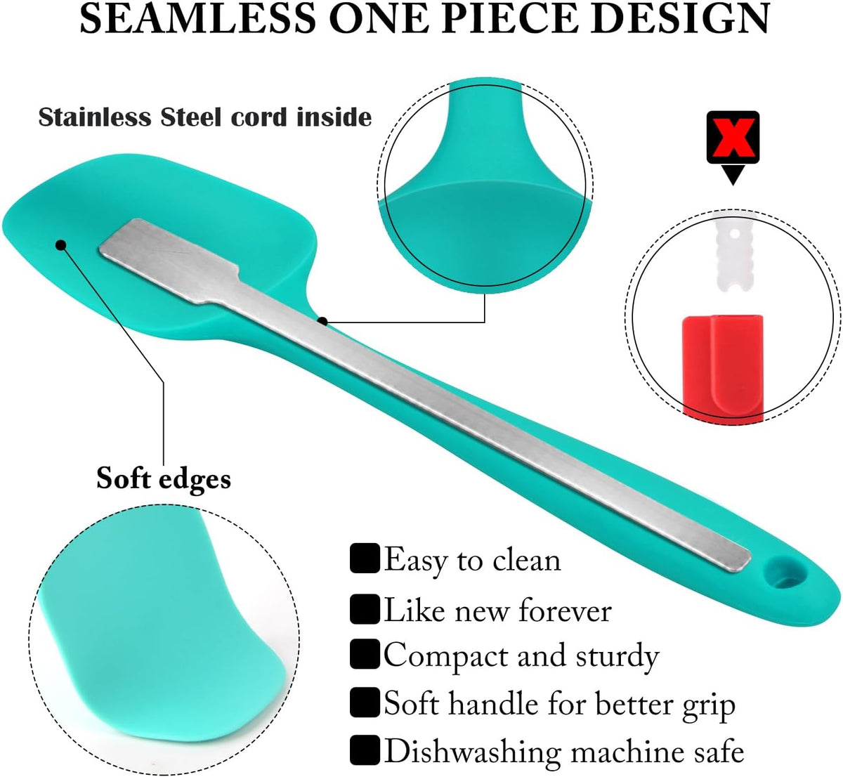 ergonomic non-slip handle with contoured grip that widens at the hold point