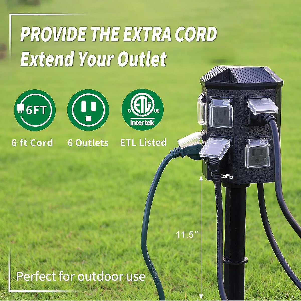 etl listed, 15a / 125v capacity, backed by a 2-year warranty