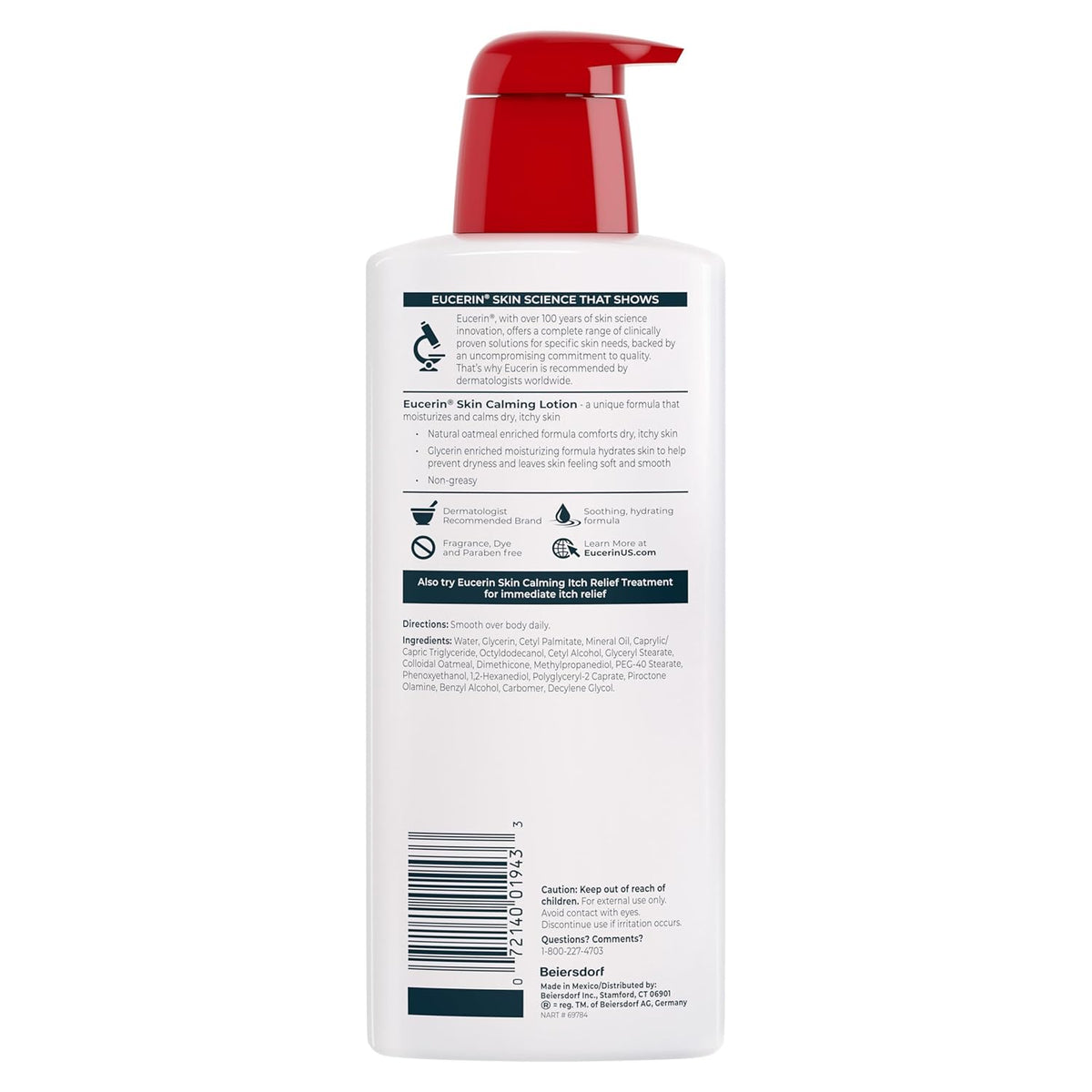 Eucerin Skin Calming Body Lotion – Gentle Oat-Enriched Lotion for Children's Dry Skin, 8.4 fl. oz. Pump Bottle
