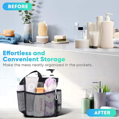EUDELE Mesh Shower Caddy Portable – Thoughtful Birthday Gift for Mom and Women, Dorm Room Organizer with 9 Pockets