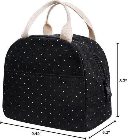 EurCross Blue Stripes Lunch Tote – Quiet Pattern Lunch Bag for Calm Spaces, Low Profile Insulated Lunch Carrier for Work