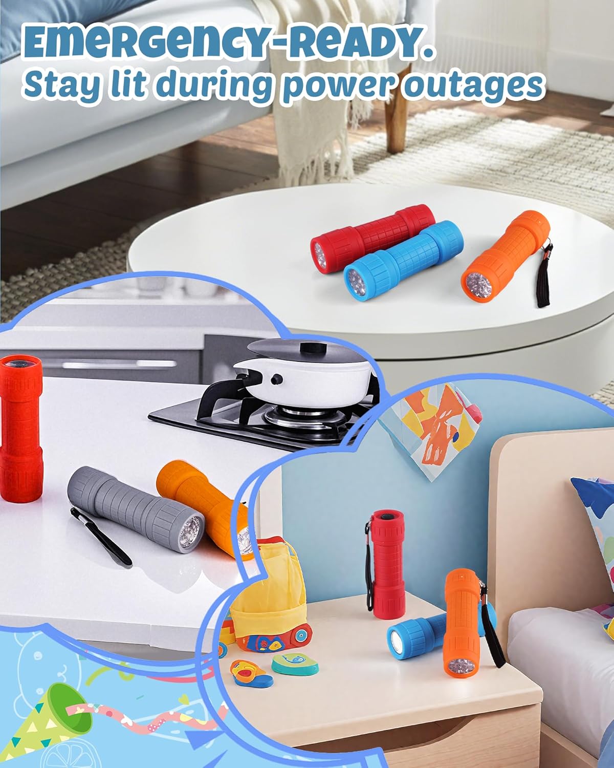 EverBrite 9-LED Flashlight 6-Pack – Flameless Emergency Lighting for Home Blackouts and Hurricane Kits