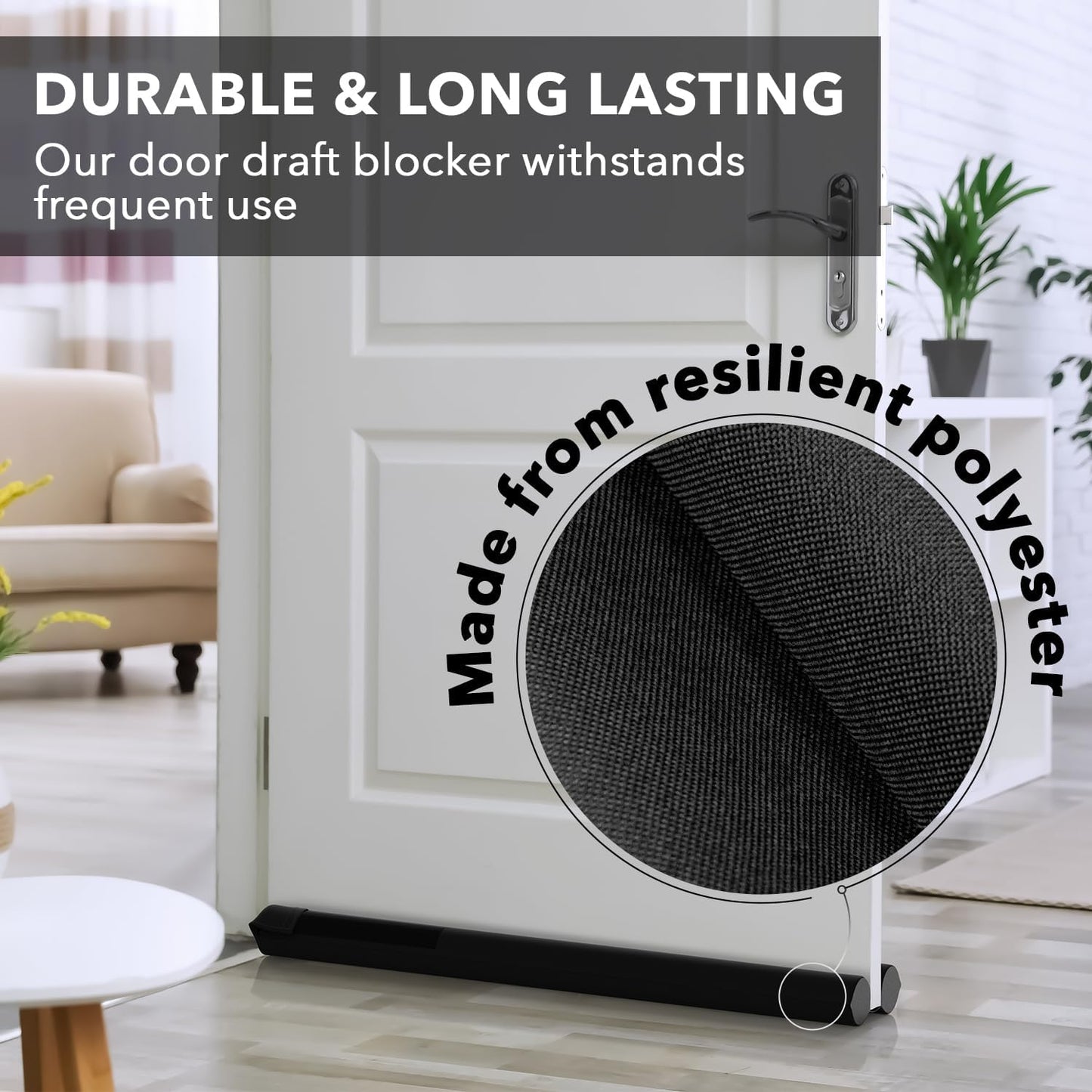 Everlasting Comfort Fabric Door Draft Guard – Designer-Friendly Draft and Sound Solution for Cozy Interior Spaces