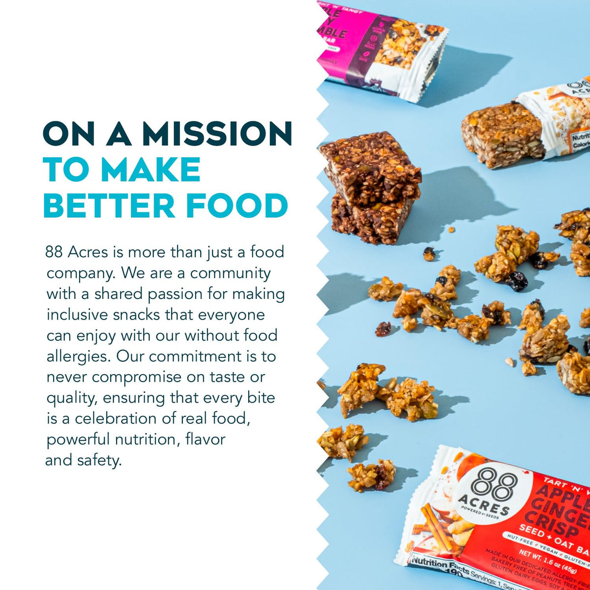 88 Acres Seed & Oat Snack Bars – Convenient Fuel for Busy Workdays, 12 Portable Gluten-Free Snack Bars