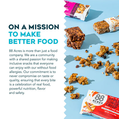 88 Acres Seed & Oat Snack Bars – Convenient Fuel for Busy Workdays, 12 Portable Gluten-Free Snack Bars