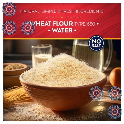 exceptionally thin strands for faster cooking and superior syrup penetration