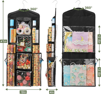 EXLIFBAG 10-Pocket Hanging Organizer – Simple Holiday Storage with Transparent Visibility
