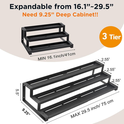 expandable width from 16" to 29.5" for fit in cabinets of various sizes
