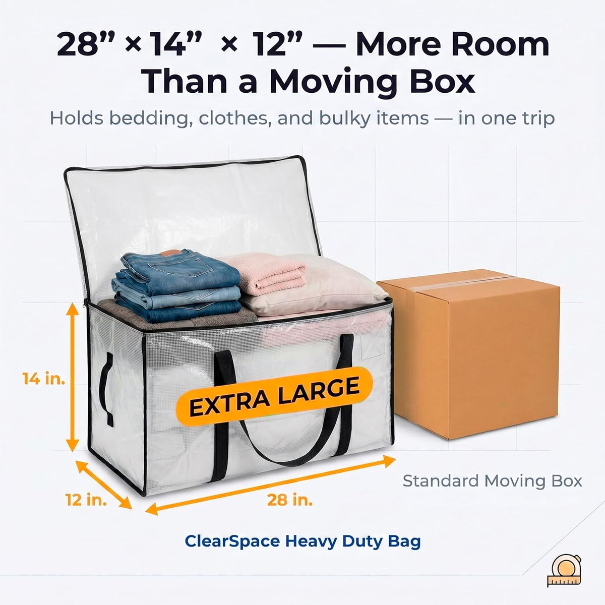 extra-large 27"l x 11"w x 15"h capacity of approximately 86 liters