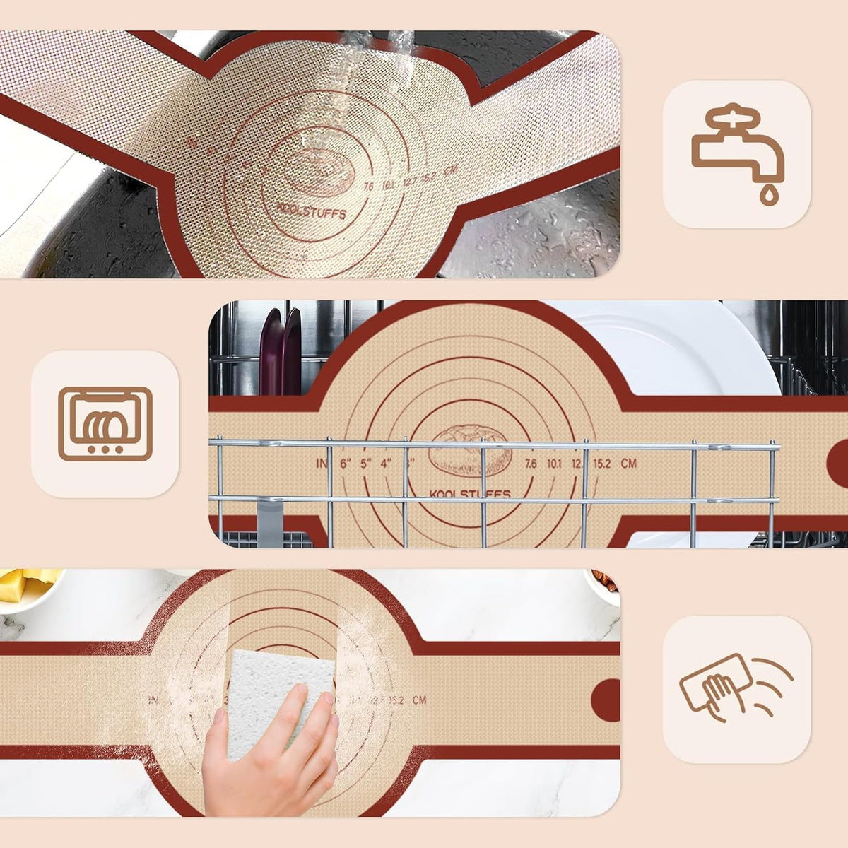 extra-long color-coded handles (red, gray, or orange) for safe grip and easy visibility