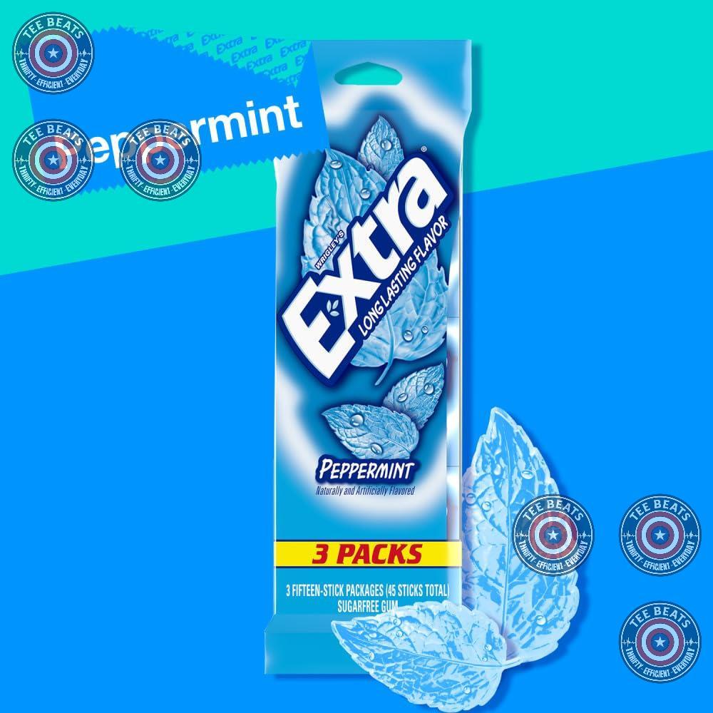 EXTRA Peppermint Sugar Free Gum Back to School Care Pack for Elementary Kids Lunchboxes