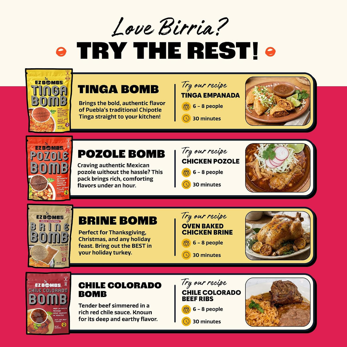 EZ Bombs Birria Bomb Seasoning – Fast Family Dinner Hack for Meal Planners Feeding 5-7, No Chef Skills Required