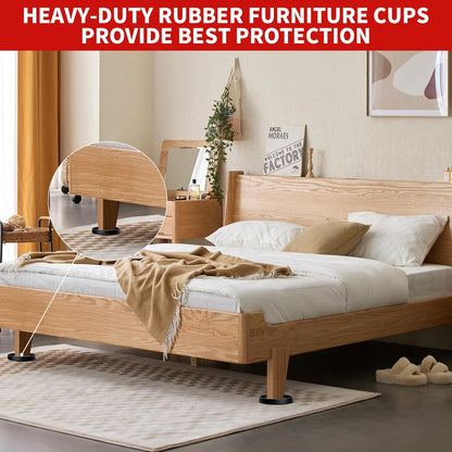 Ezprotekt Anti-Slide Floor Protectors for Nursery Decor, Square Rubber Furniture Coasters Under Crib Legs on Hardwood