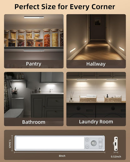 EZVALO Motion Sensor Light – Child-Safe Night Lighting for Stairs and Hallways, Flameless Rechargeable Closet Light