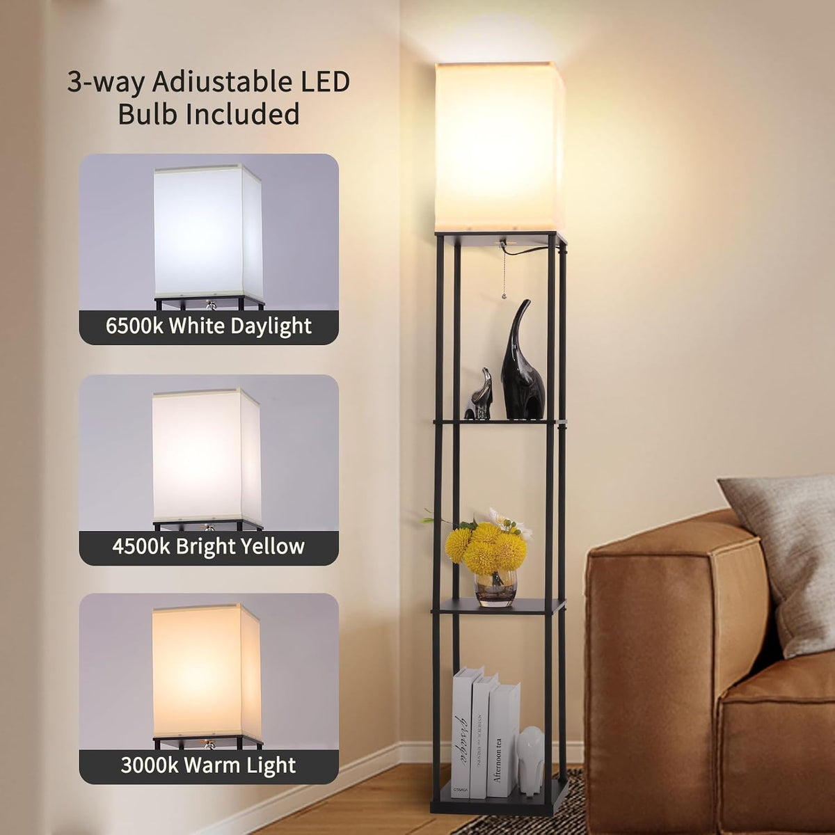 fabric cloth lampshade producing soft, non-dazzling light
