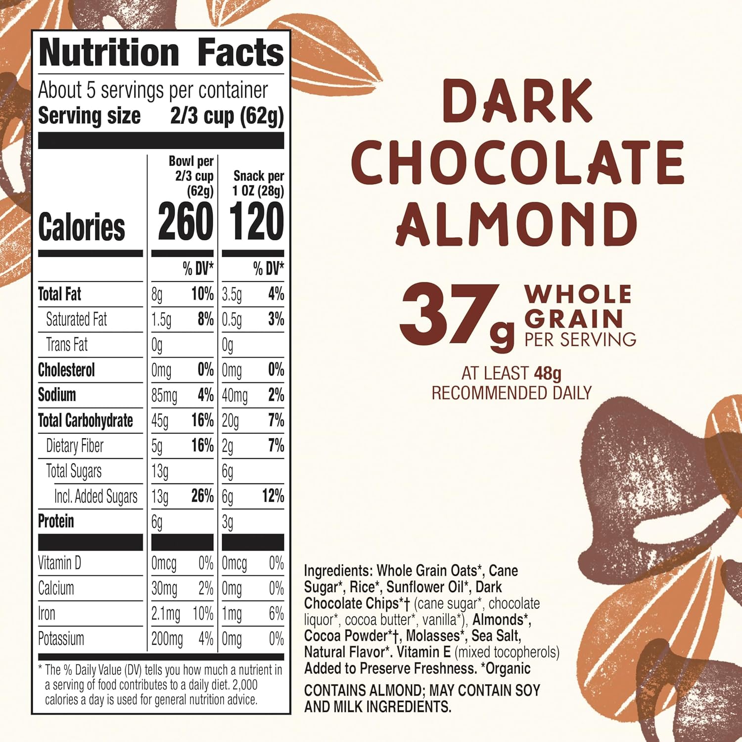 fair trade certified dark chocolate chips and cocoa inclusions