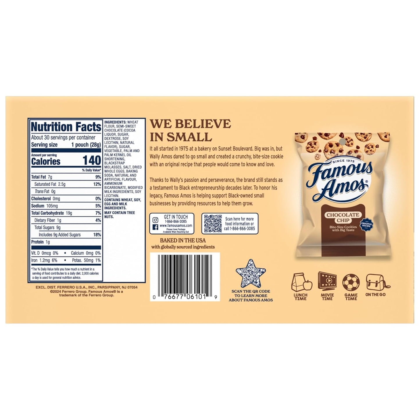 famous amos original recipe with semi-sweet chocolate chips