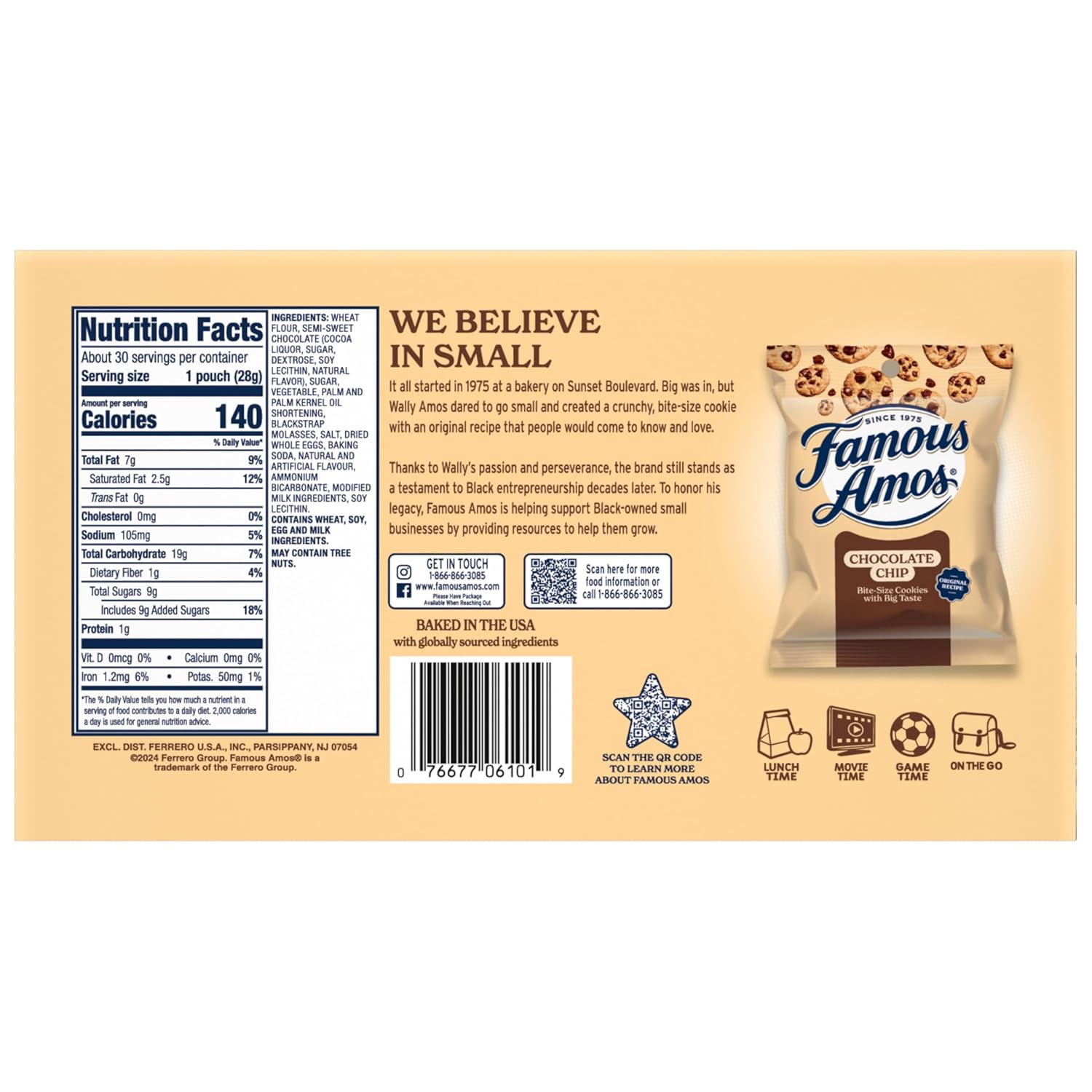famous amos original recipe with semi-sweet chocolate chips