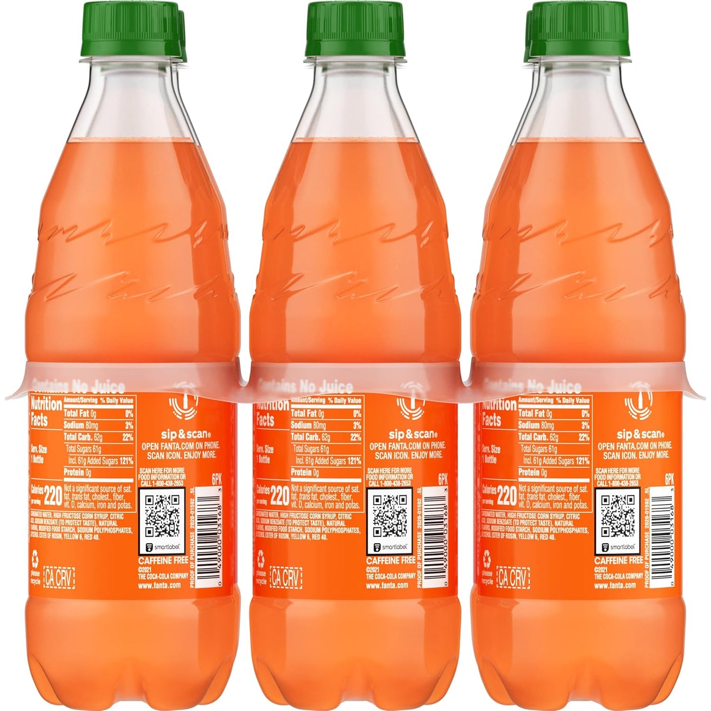 Fanta Orange Soda – After-School Snack Pairing, 6 Pack of 16.9 fl oz Naturally Flavored Bottles