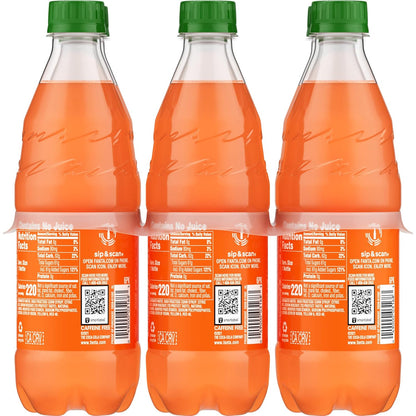 Fanta Orange Soda – After-School Snack Pairing, 6 Pack of 16.9 fl oz Naturally Flavored Bottles