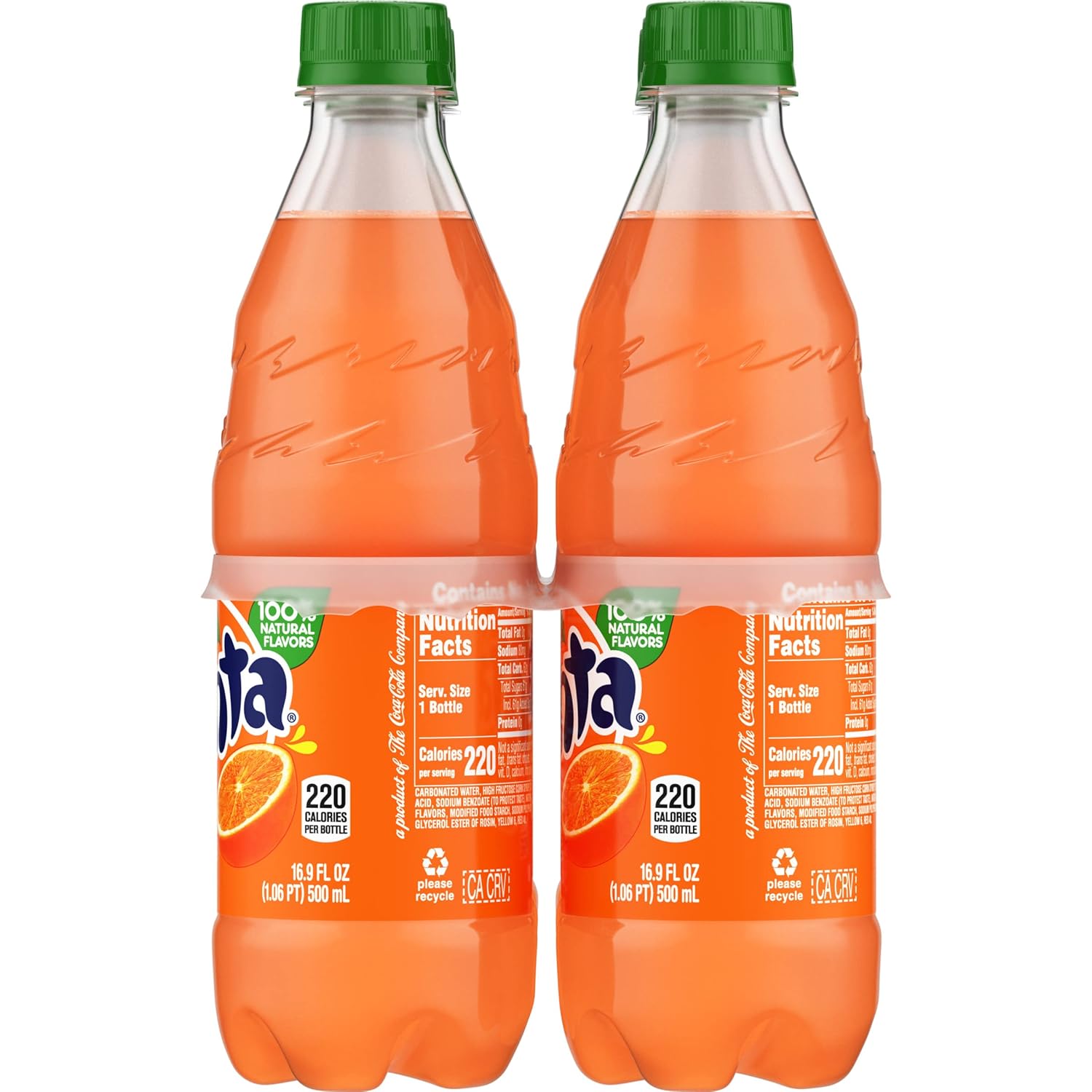 Fanta Orange Soda – After-School Snack Pairing, 6 Pack of 16.9 fl oz Naturally Flavored Bottles