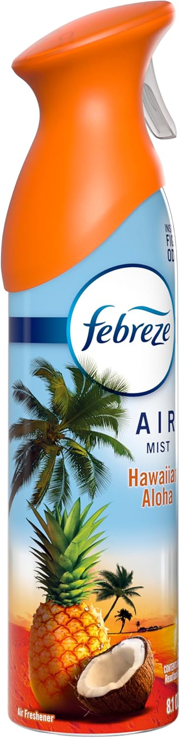 Febreze Air Mist Hawaiian Aloha – Focus-Boosting Room Spray for Home Office and Study Desk, 8.1oz 6-Pack