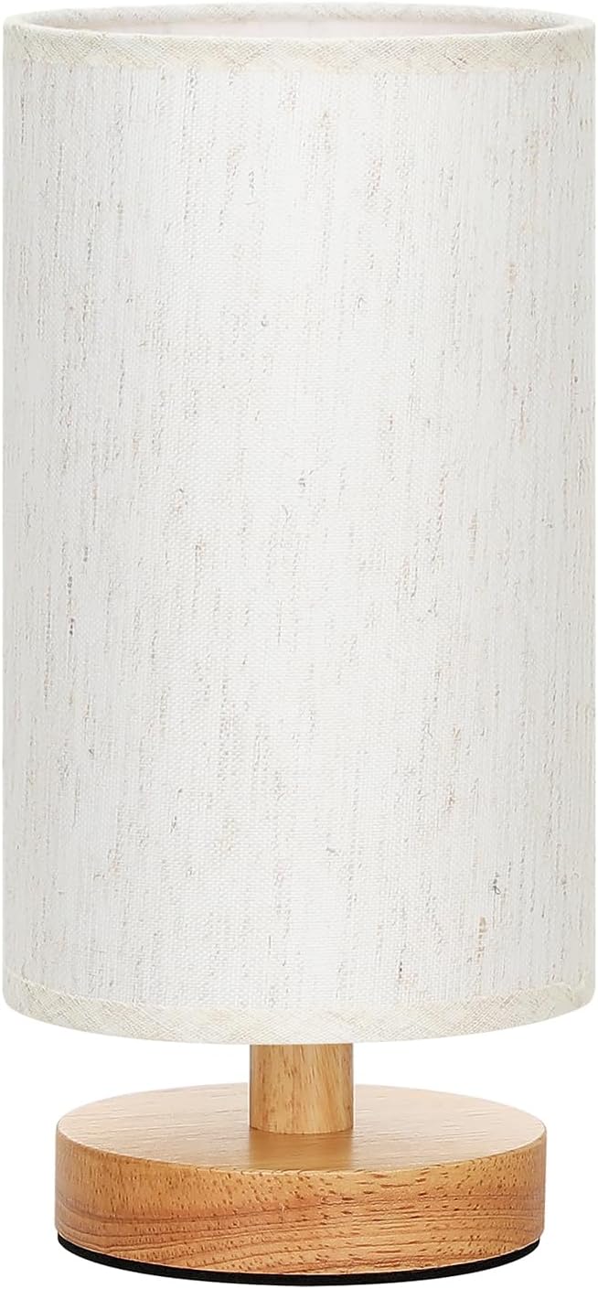 Fenmzee Neutral Table Lamp for Intentional Living - Small Footprint Lamp with Cream Shade and Easy One-Minute Setup