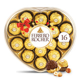 Ferrero Rocher At-Home Spa Night Companion Chocolates, Individually Wrapped 16 Piece Heart Box for Stress Relief Treats