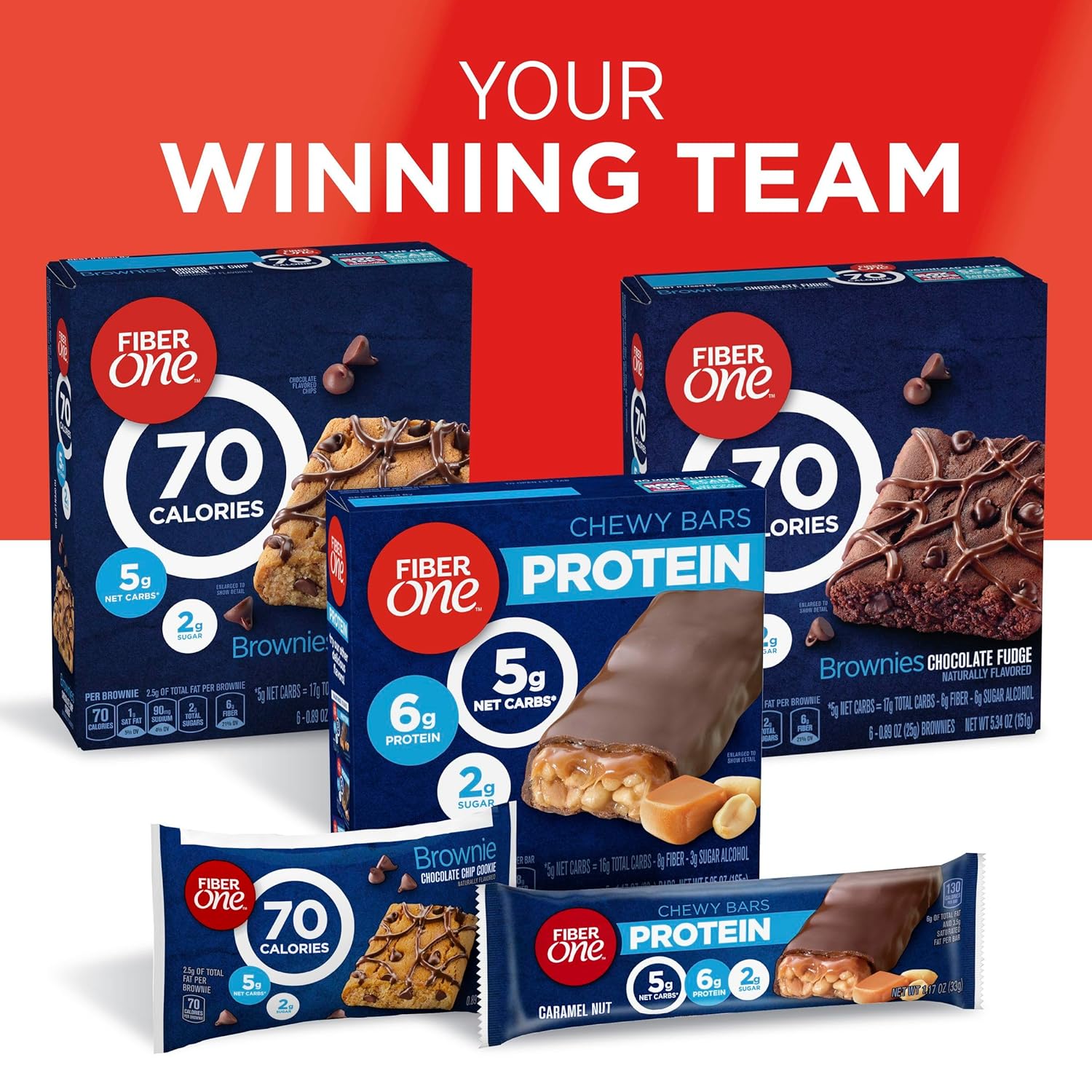 Fiber One 70 Calorie Brownies – Mindful Snacking for Your Wellness Routine, Chocolate Chip Cookie Flavor