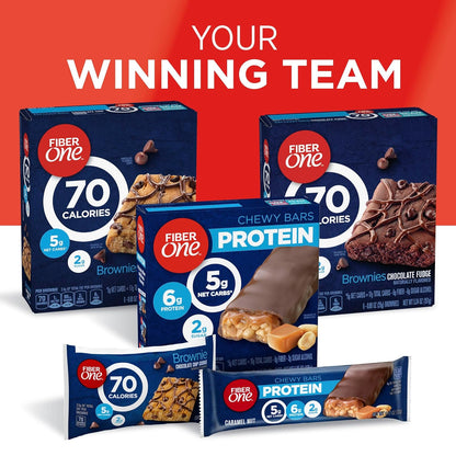 Fiber One Chocolate Fudge Brownies, 70 Calorie Snack Bars for Self-Care Pantry, Guilt-Free Portion-Controlled Treats