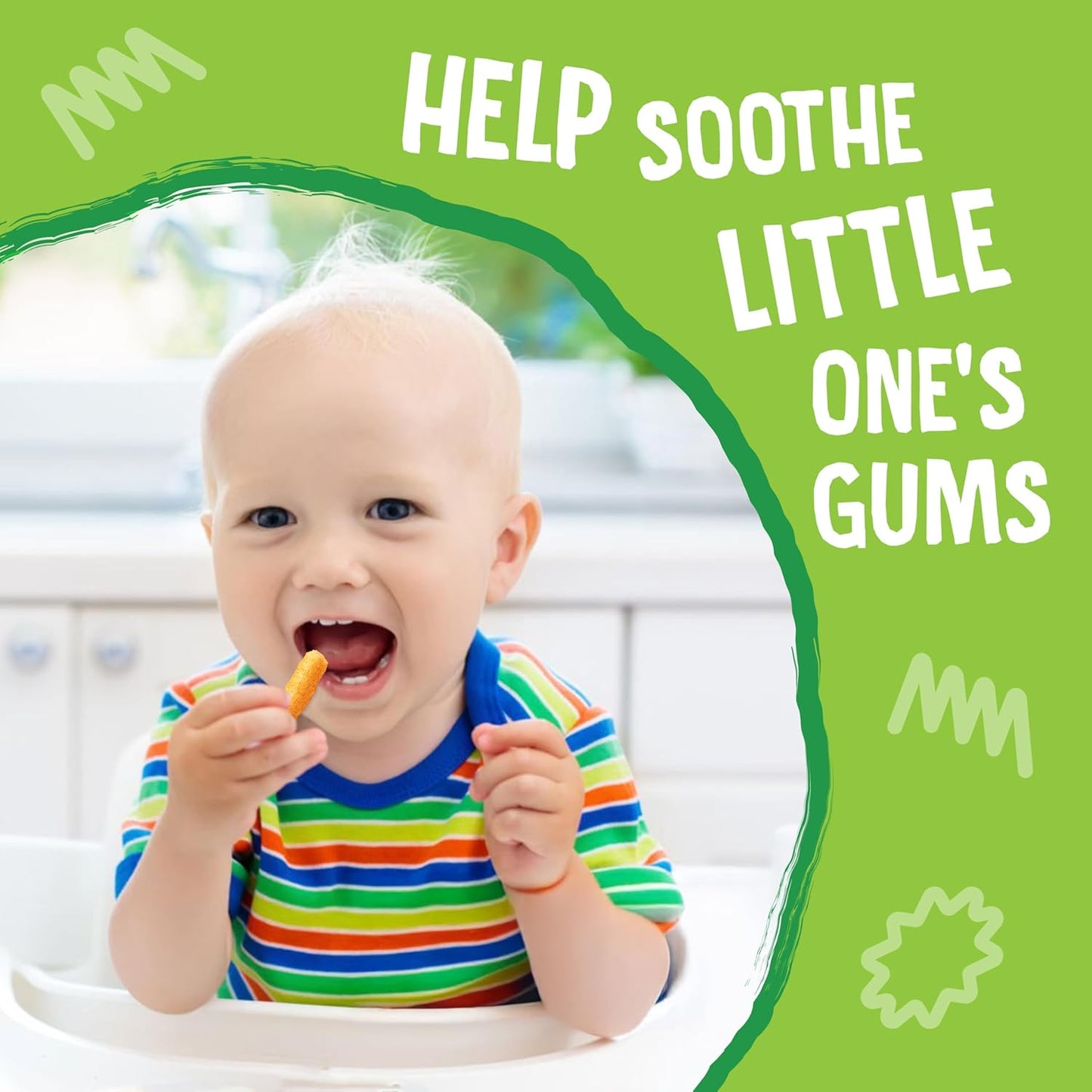 finger-food shape sized for developing grasp and self-feeding skills