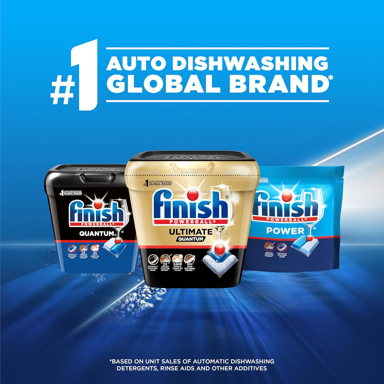 Finish Power Dishwasher Pods for Eco-Conscious Kitchens, Resealable Bag for a Cleaner Daily Ritual