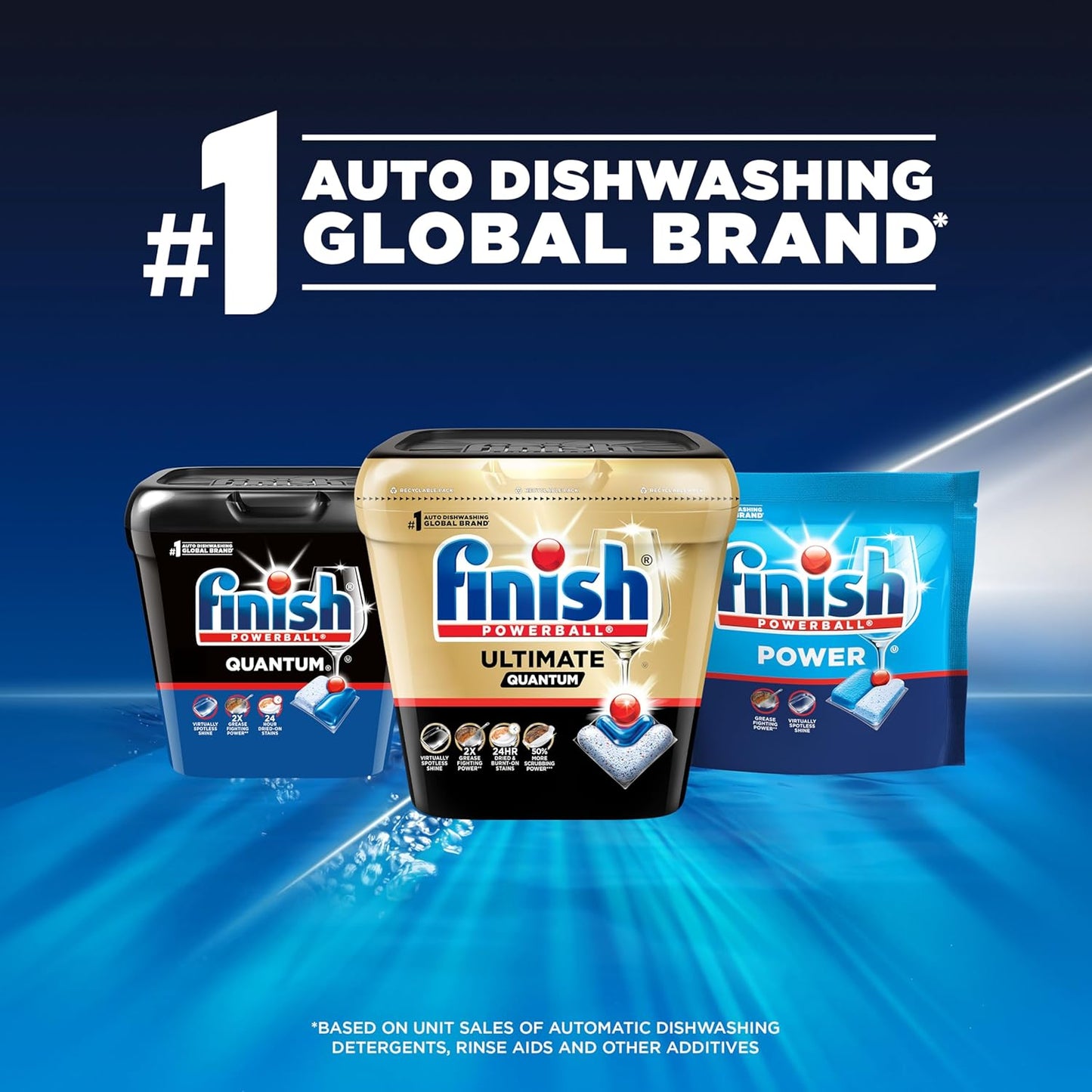 Finish Quantum Dishwasher Tablets for Streamlined Weeknight Cleanups, Resealable Tub