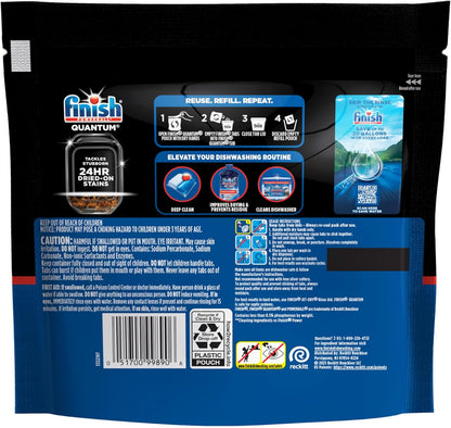 Finish Quantum Dishwasher Tablets for Streamlined Weeknight Cleanups, Resealable Tub