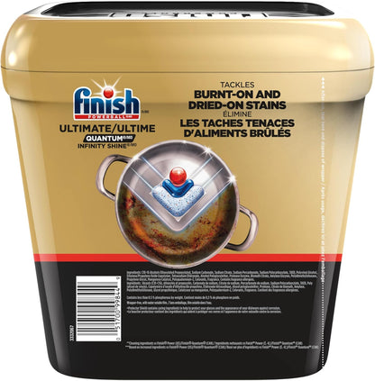 Finish Ultimate Quantum Infinity Shine Dishwasher Pods – Clean-Lined Dishwasher Pods, Neutral-Scent Fresh Finish