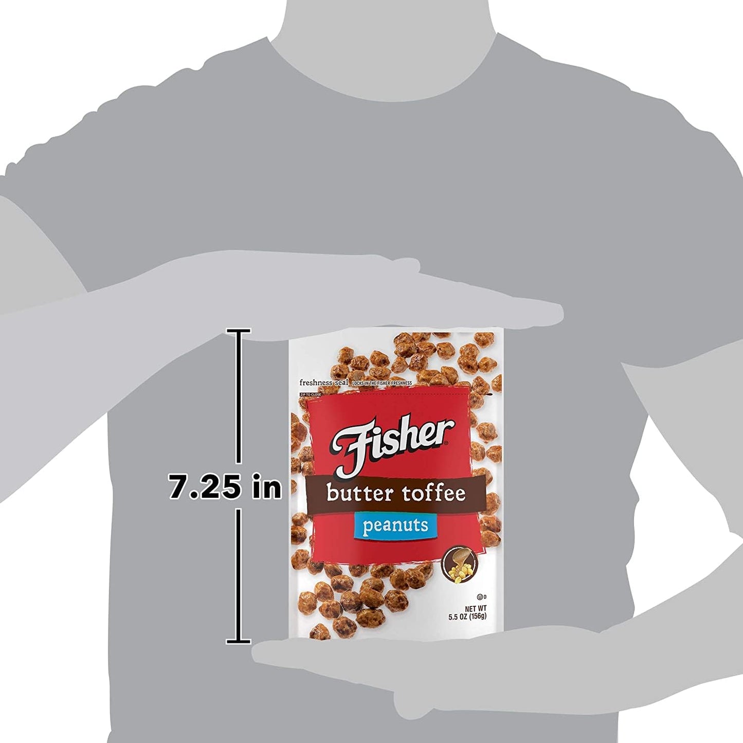 Fisher Snack Butter Toffee Peanuts – Pantry Snack for Clean Ingredient Wellness, 5g Protein Per Serving